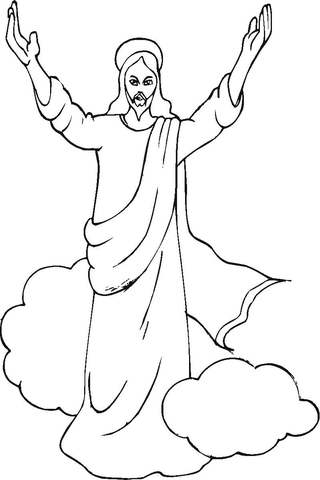 Jesus Ascension Coloring Page